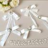 Fashion Black Lace Brooch Bow White Pearl Brooch Tie For Women Clothing Neckline Decoration Ribbon Tie Jewelry Accessories