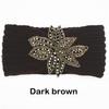 Crystal Beaded Flower Knit Headband For Women Winter Wool Ear Warmer Hairband Turban Headwrap Hair Accessories Bandeau