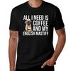 English Mastiff Puppy And Coffee T-Shirt Large Size Soft Cotton T-Shirt