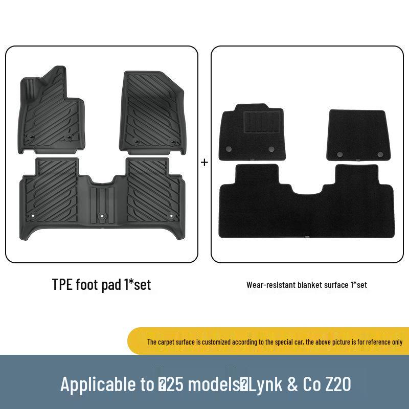 Lynk & Co Z20 2025 Dirt-Resistant TPE Floor Mats, Trunk Mat, and Seat Backrest Pad