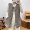 Lamb Plush Mid-length Vest Women's Retro Temperament Can Wear Fur One-piece Vest Sleeveless Waistcoat On Both Sides