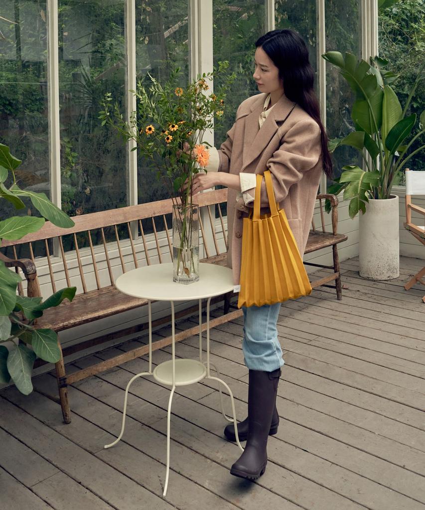 Pleatsmama Tote Bag Jacquard Mustard