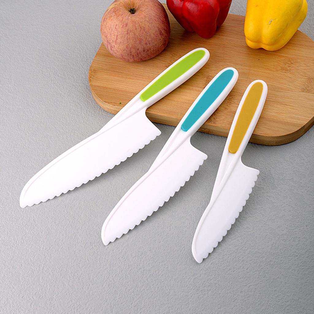 Children's Plastic Knife Cake Knife Fruit Knife Small Cutting Board Kindergarten Vegetable Cutting Knife Cutting Board Bread Dessert Knife Set