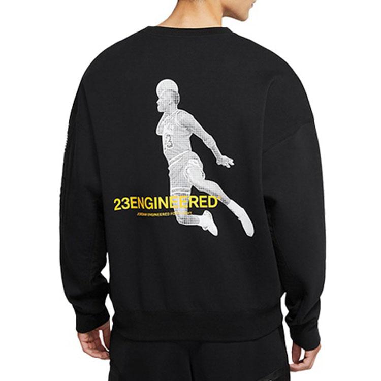 Jordan Casual Knit Crew Neck Basketball Cartoon Sweatshirt Men Tops Black DD3899-010