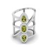 2.7 Ct Pear Peridot 925 Sterling Silver Vertical Long Finger Women Wedding Ring