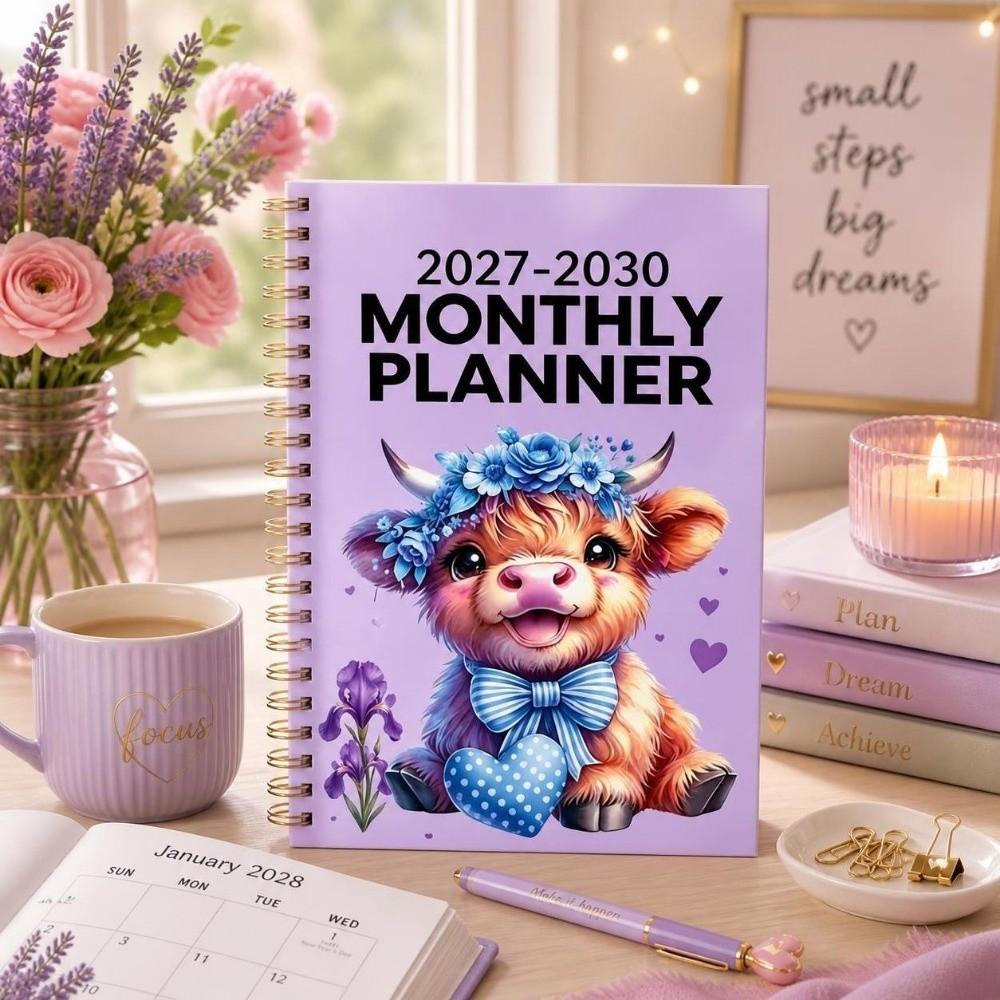 Beach Theme Cover 1117-1111 Monthly Calendar A1 Ocean Seashell Covered Annual Calendar Notebook Spiral Bound 1-Year Plan Book