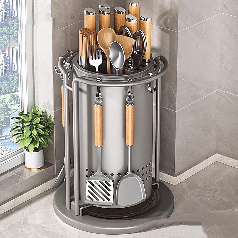 Nana Rotating Kitchen Storage Rack with Knife Holder