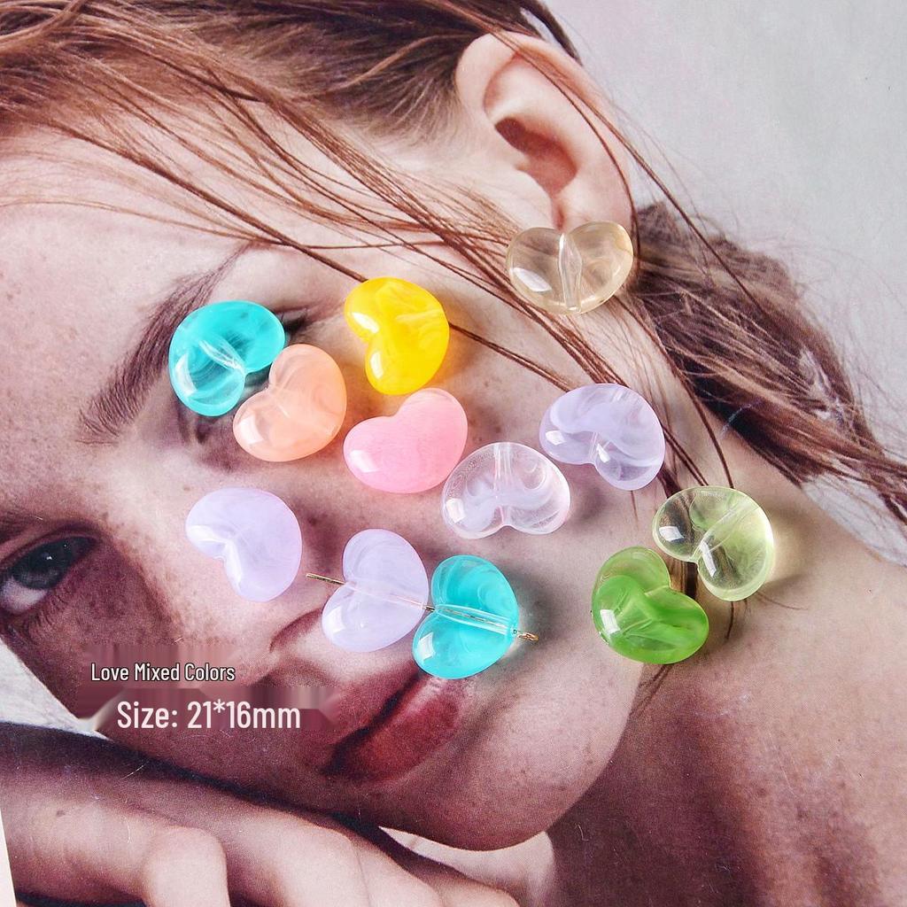 Dreamy Resin Star Heart Beads for DIY Jewelry Making