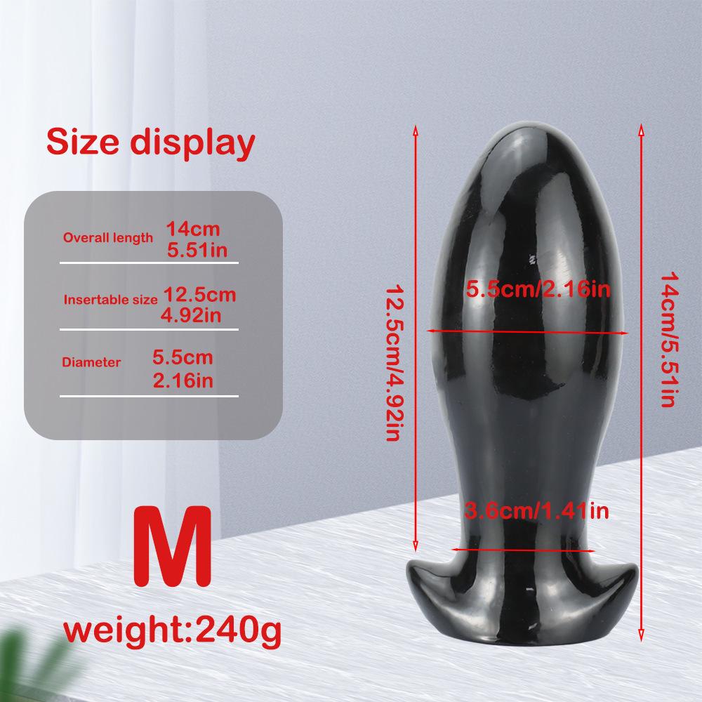 Black Dragon Egg Butt Plug - Large, Extra Thick Anal Dilator for Men and Women, Wearable Erotic Toy