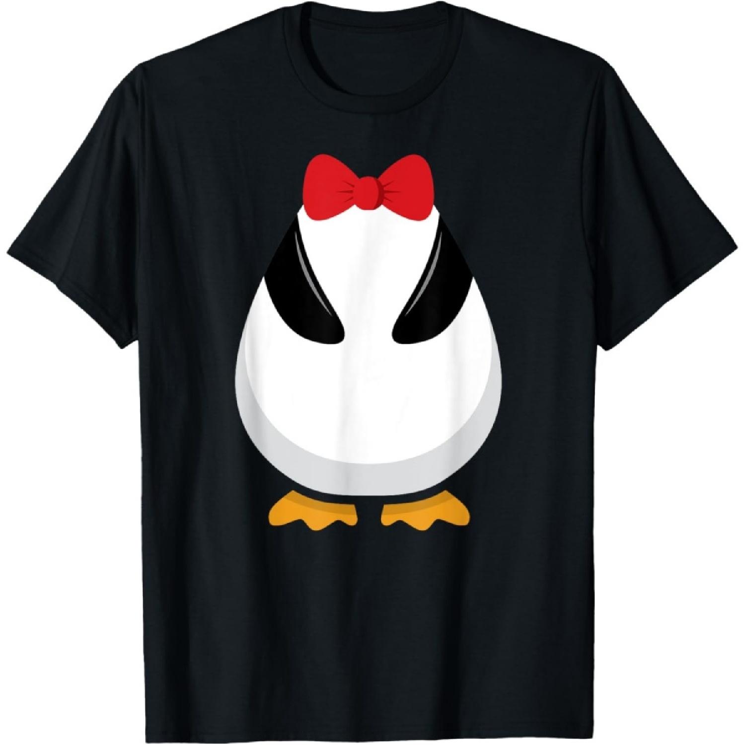 Penguin Costume T Shirt Halloween Outfit Bowtie Cute Animal T-Shirt(1) S