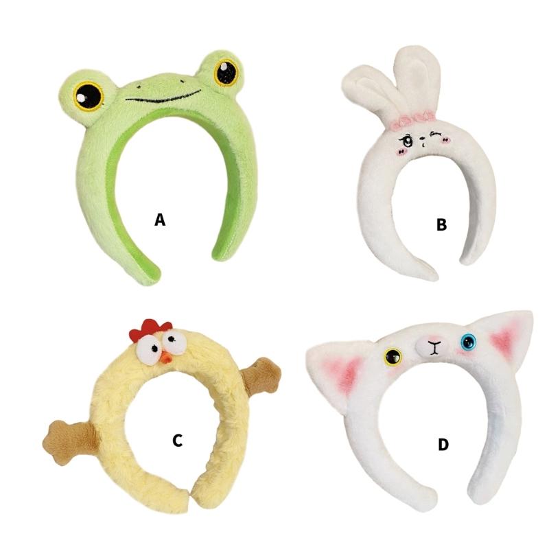 Lovely Plush Headband Cartoon Hairhoop Female Girl Face Washing Hairband Birthday Gathering Headpiece Party Accessories