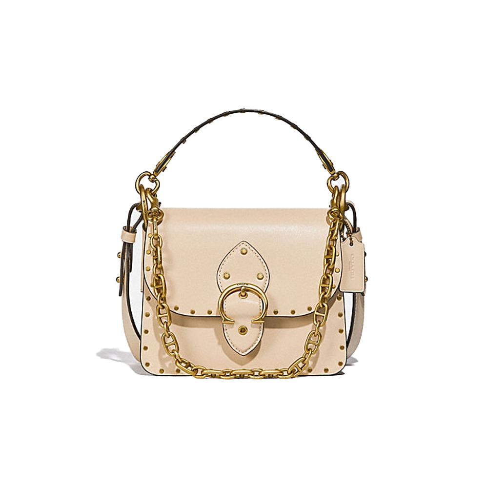 

New COACH Beat Leather Square Bag, Crossbody Bag, Shoulder Bag Trumpets Women s Ecru 4600-B4IY 18.5*7.6*15.0CM