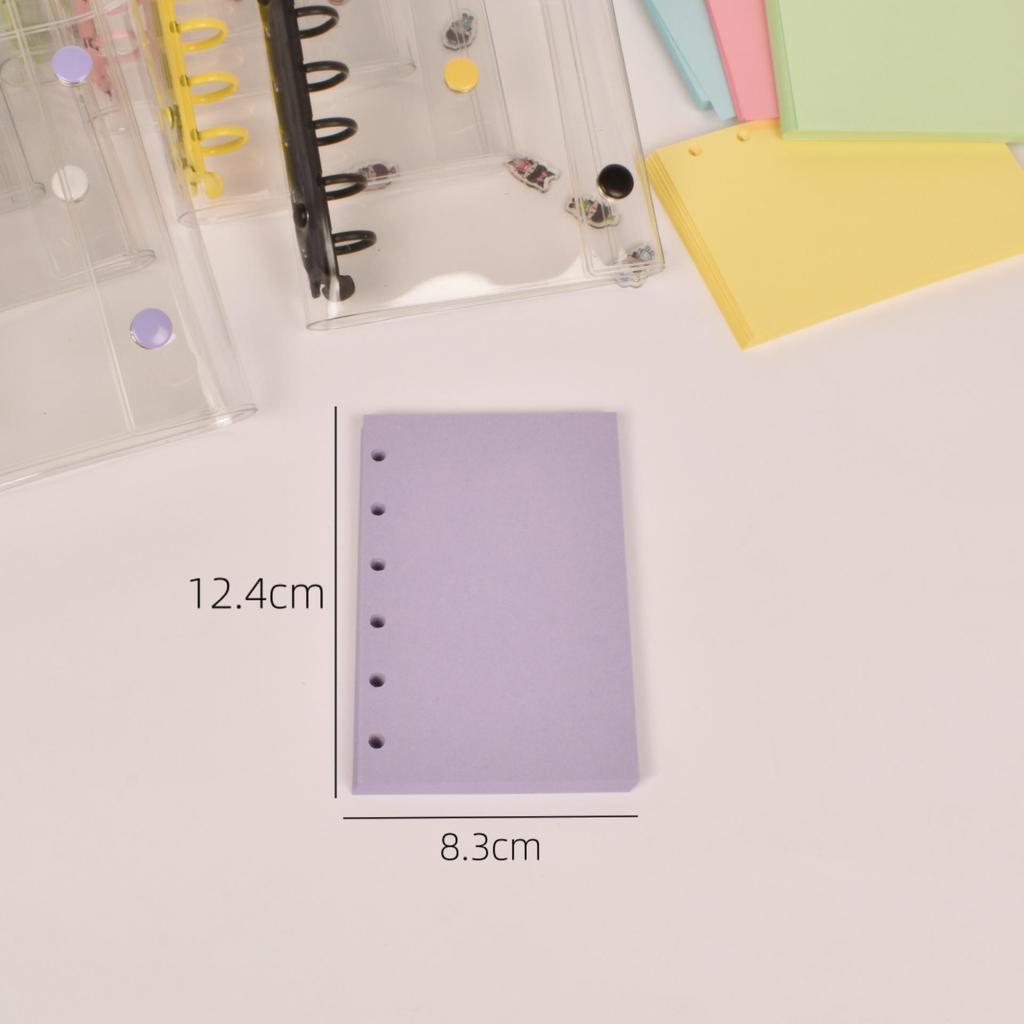 A7 Transparent Double-Ring PVC Ledger with Colored Shell Casing