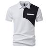 New Men's  Short Sleeve Polo Shirt Color Block Streetwear Lapel Tshirts for Men Summer Jogging Sport Tops Loose Basic Splice Top