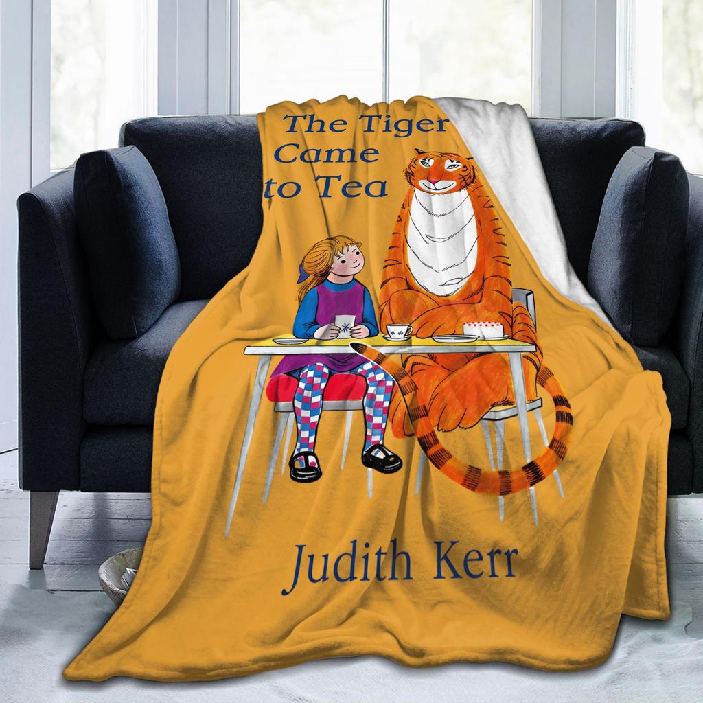 The Tiger Who Came to Tea Fleece Throw Blankets Cartoon Book for Bedding Knitted Blanket Outdoor Lightweight Thin Portable Quilt