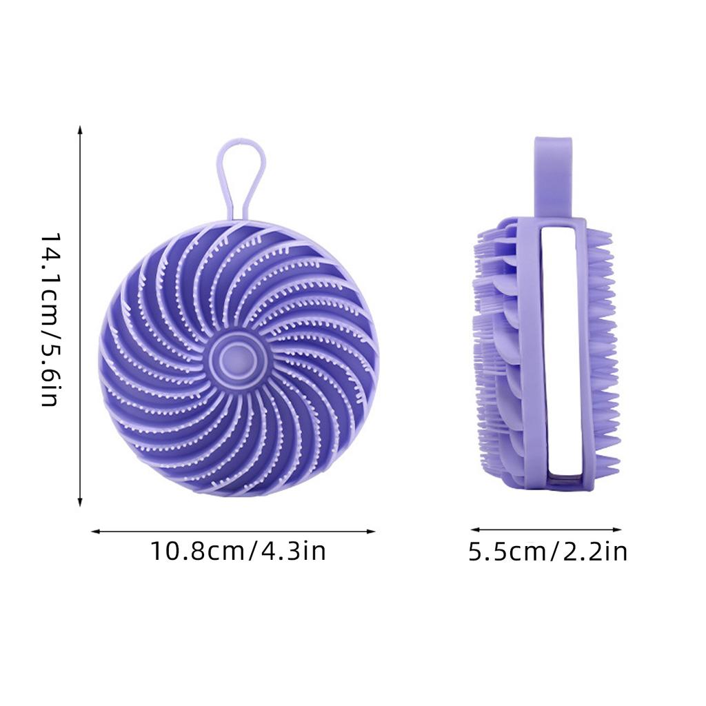 Silicone Body Scrubber Whirlwind Double Sided Bath Brush Hair Washing Massage Comb Bathroom Skin Shower Cleaning Brushes