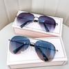 Stylish Gradient Tint Sunglasses for Men Big Frame Pilot Sun Eyeglasses Brand Style Design Anti-reflective Lunette De Soleil Homme
