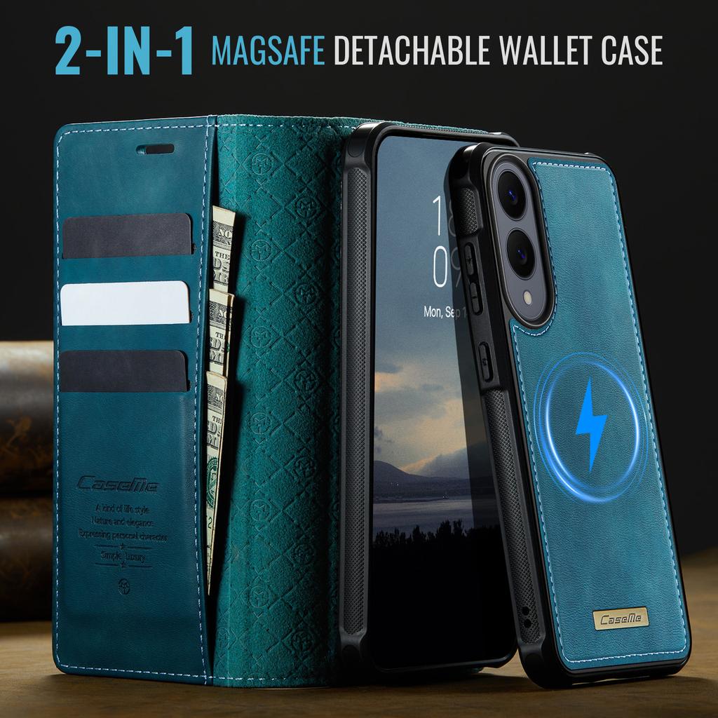 Für Samsung Galaxy S25 Edge Case CASEME C49 Magnetisches Case RFID-blockierend Abnehmbares Portemonnaie Leder Handyhülle