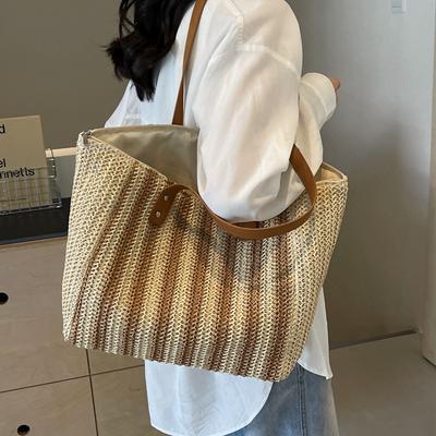 Large Capacity Bag Women's New Fashion Shoulder Tote Bag Versatile Portable Beach Bag