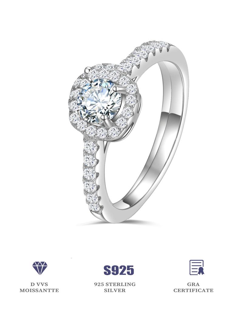 Guangzhou Aivenchy Lab Grown Diamond Ladies Ring Fine Jewelry S925 Sterling Silver Rhodium Plated Women Moissanite Finger Ring