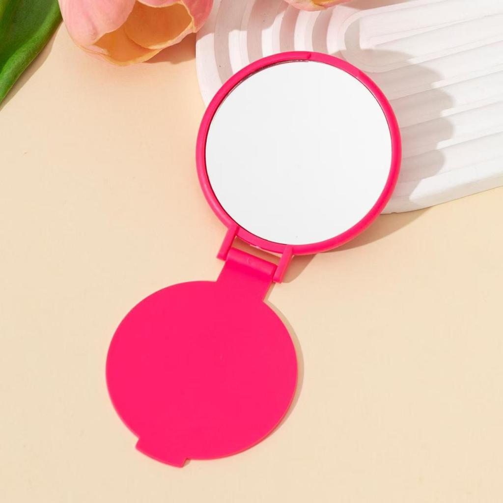 Compact Single-Sided Folding Round Makeup Mirror - Portable Gift Mirror