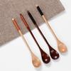 3Pcs Eating Wooden Spoon Long Handle Milk Stirring Spoon High Quality Coffee Teaspoon  Rice