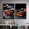 Food Western Cuisine Beef Steak Ingredient Seasoning Poster Print Wall Art Pictures Canvas Painting Living Room Home Decor Gift