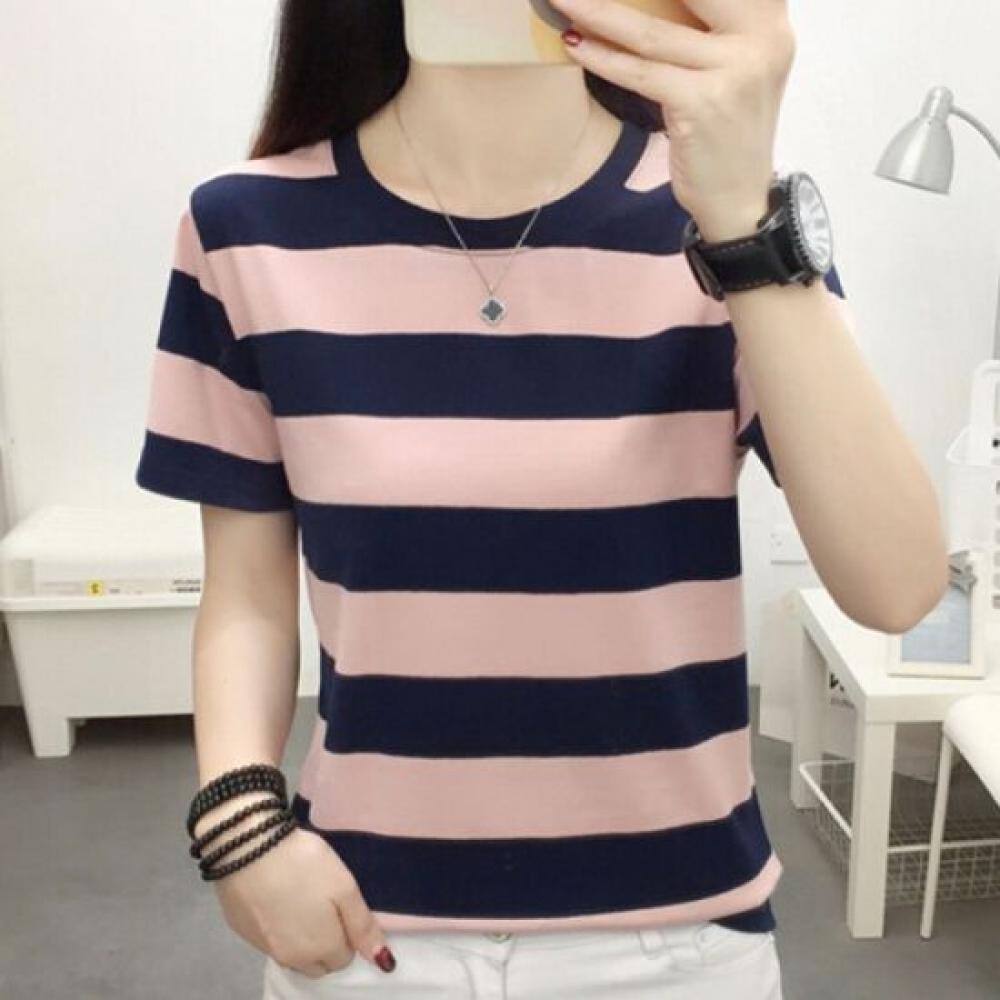 Navava Unisex STriped Round Neck ShorT Sleeve T shirT nT2685