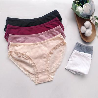 Culotte sexy en dentelle Sous-vêtements en coton pour femmes Culotte taille moyenne en dentelle Culotte sexy hipster