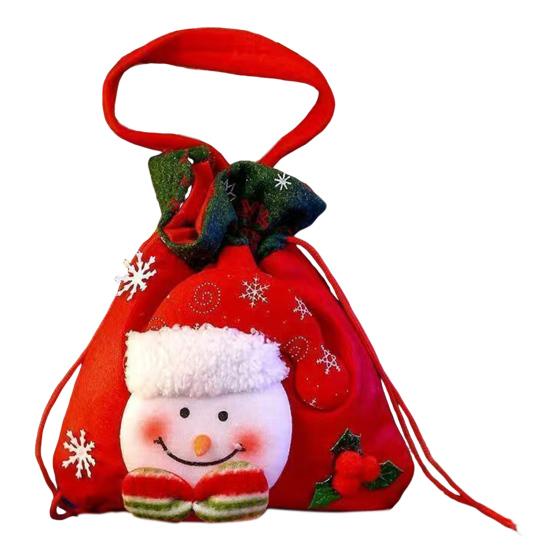 Christmas Gift Bags 3D Snowman Santa Elk Doll Reusable Xmas Burlap Sacks with Handle for Christmas Party Favors Holiday Presents Wrapping