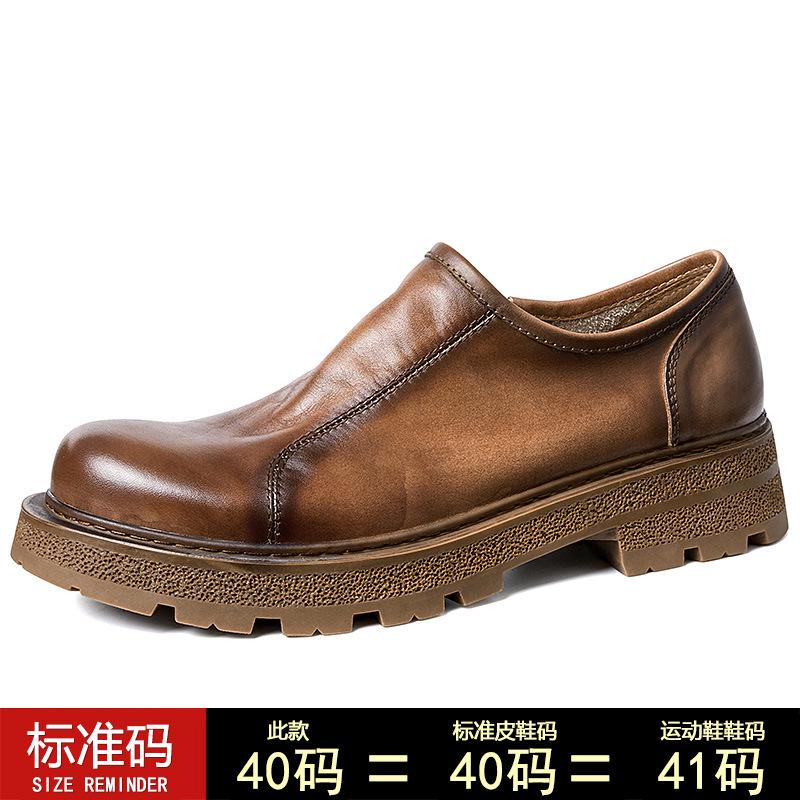 Handgefertigte Lederschuhe Herrenschuhe Business Casual Schuhe Weiches Leder Weiche Sohle Autofahren Ein Pedal Herren Lederschuhe Slipper