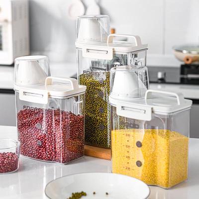 Νέο Σφραγισμένο Δοχείο Αποθήκευσης PET Κατάλληλο για Τρόφιμα: Ανθεκτικό σε έντομα, Ανθεκτικό στην υγρασία, Φορητό & Διαφανές για Δημητριακά Κουζίνας