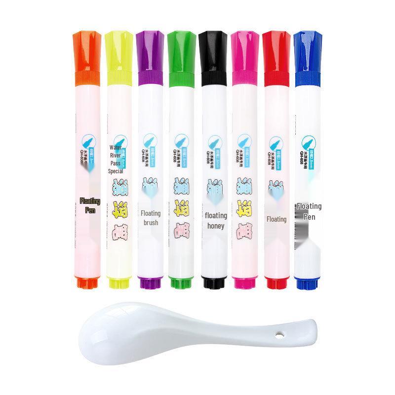 Water-Based Colorful Whiteboard Marker & Magic Floating Paintbrush for Kids - Erasable and Easy To Use