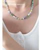 Versatile Temperament Necklace: Rainbow Natural Stone Beads with Clavicle Chain and Light Luxury Craftsmanship.