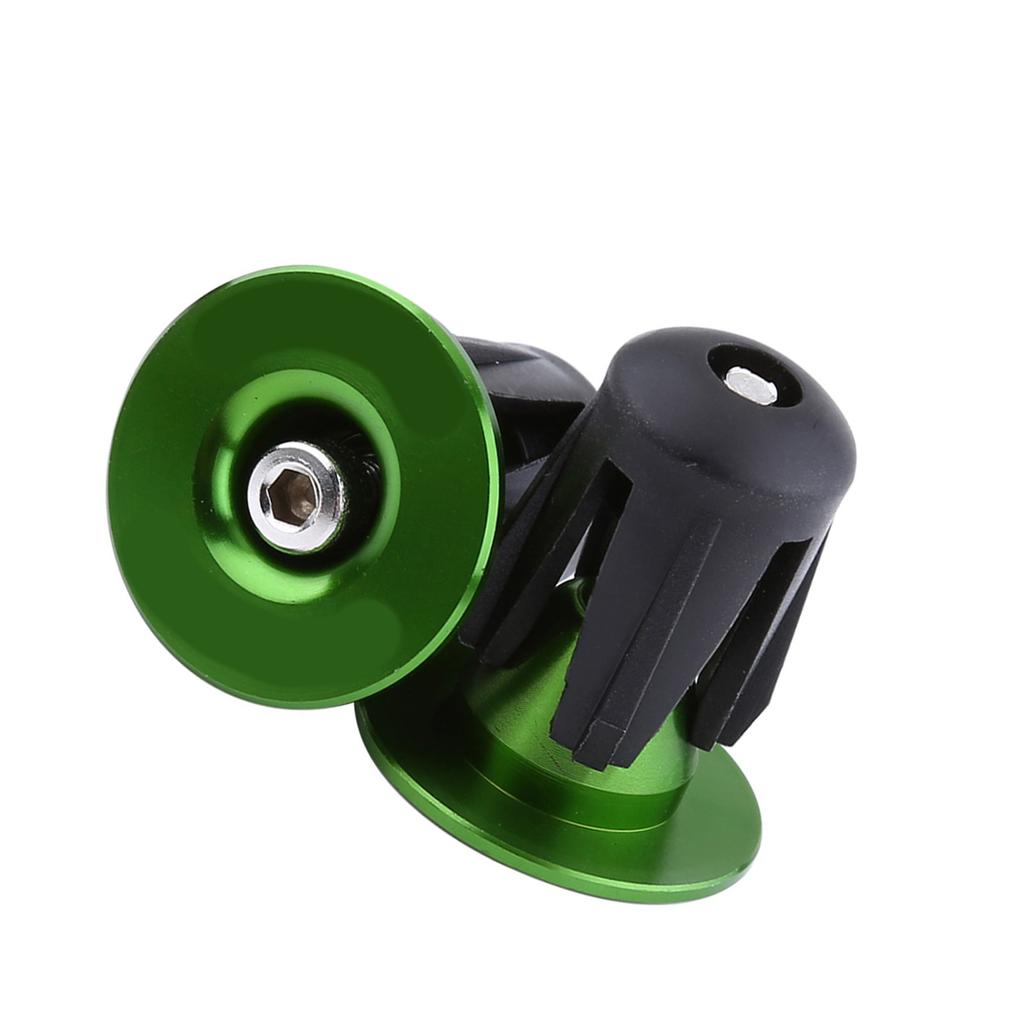 2pcs Colorful Aluminum Bike Bicycle Handlebars Bar Grips End Plugs Caps (Green)