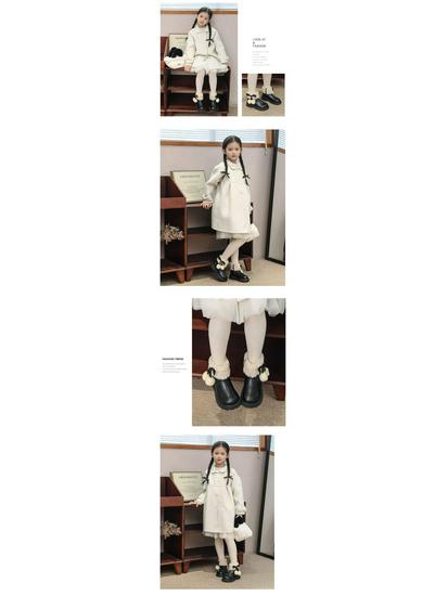 Girls' 2025 Autumn/Winter Princess Snow Boots - Plush, Warm, All-Season Short Cotton Boots for Little Girls