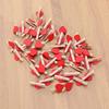 Kisangel 50pcs Mini Heart- Shaped Wooden Clips DIY Craft Clips Photo Paper Pegs for Photos Cards Paintings Scrapbookings Wedding Valentines Day Decor