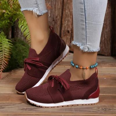 Fashion 2024 High Quality Women's Shoes Spring and Autumn Fashion Solid Color Mesh Breathable Low-top Lace-up Women's Sports Shoes