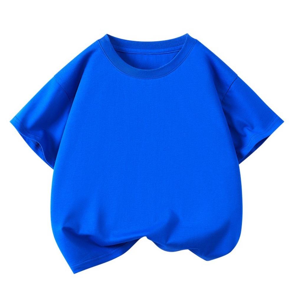 Girls Boys Short Sleeve T Shirts Kids  Summer Oversized Tops Children Teens Solid Casual Crewneck Basic Tees 3-14Y