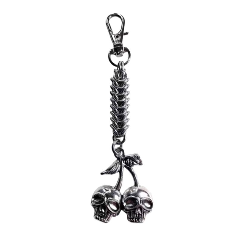Fashion Skull Cherrys Pendant Keychain Fashionable Key Chain Pendant Unique Alloy Keyring Motorcycle Biker Accessory 1