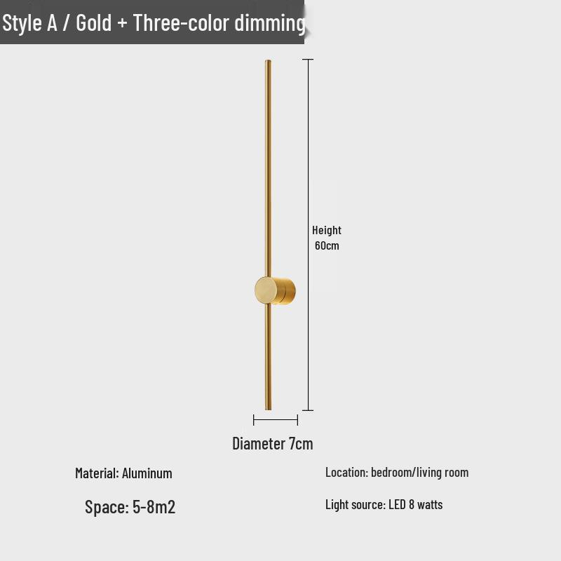 Nordic Rotatable Long Strip Wall Lamp - Modern Luxury for Living Room or Bedroom