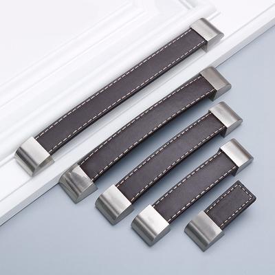 1 szt. Okucia sprzętowe do szuflady szafki meblowej gałka skórzana klamka do drzwi