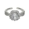 Light Luxury And Elegant Full Of Diamonds, Flower Group Setting, Main Diamond Full Of Diamonds, Zir*****Pen Ring, Exquisite Niche High-End Ring, Woman