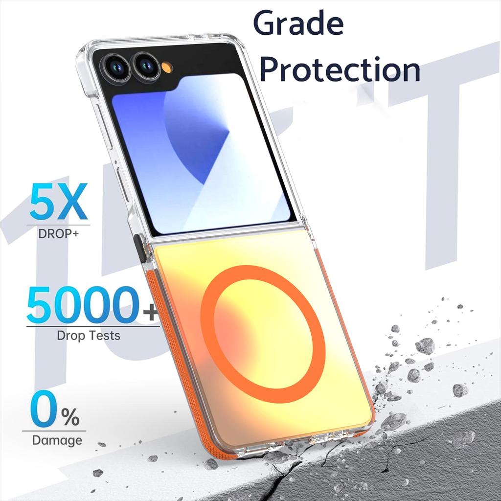 Husă magnetică Samsung Z Flip 7 Chameleon – Husă protectoare transparentă compatibilă cu șnur