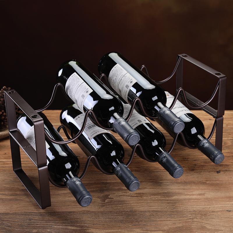 Stackable Iron Wine Rack - Modern Creative Display for Multiple Bottles