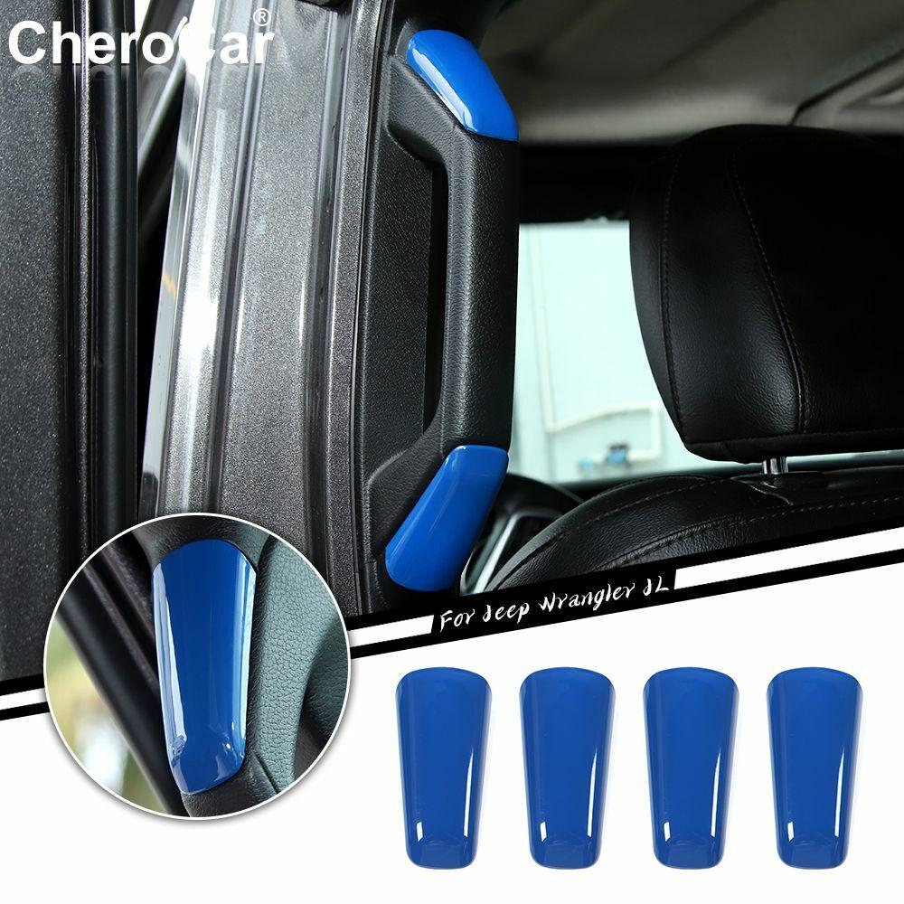 For Jeep JL A&B Pillar Grab Handles Trim for 18+ Jeep Wrangler JL JLU JT,Blue P