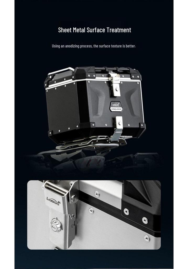 Aluminum Alloy Motorcycle Side Box Set with Tail Wing & Handlebar Mount for R1300GS Rear Rack ADV