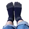 Cotton Breathable Simple Middle Tube Socks With Toes Stripe Hosiery Man Socks Five Finger Socks