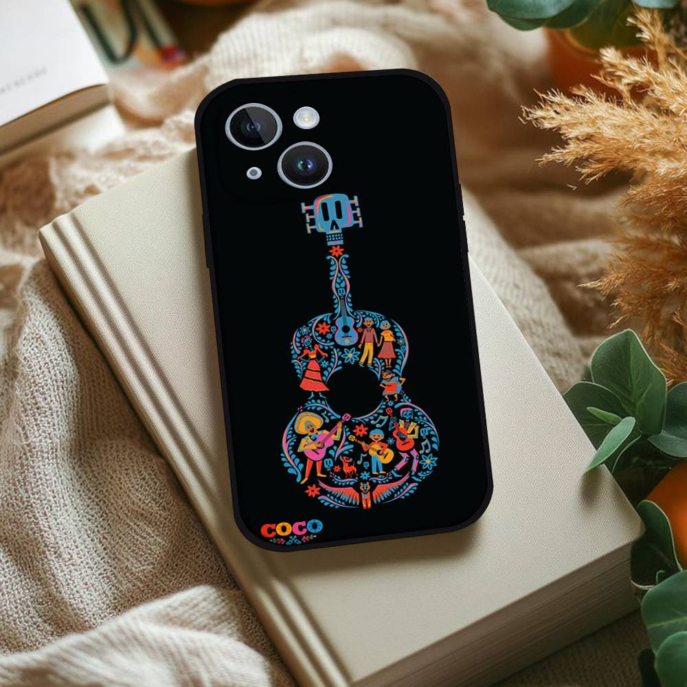 Movie Cartoon C-Coco Phone Case For IPhone 1716 15 14 13 Pro Max 11 12 Mini X Xs XR Black Silicone Cover