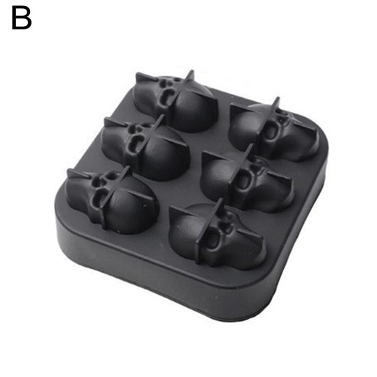 Yousheng Skull Ice Ball Mold Flexible Silicone Ice Tray for Cocktails Whiskey Halloween Horror Theme Ice Cube Maker for Spooky Parties Gothic Events